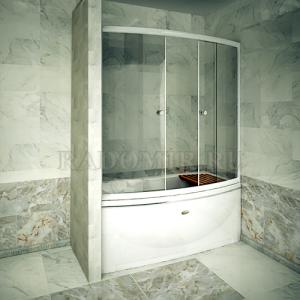 Шторка для ванны Радомир Альма 168x160